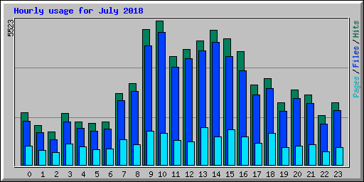 Hourly usage for July 2018